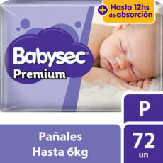PAÑALES TALLA P HASTA 6KG 12HRS DE ABSORCIÓN (72 UNIDADES)